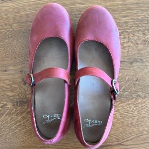 Dansko red leather Mary Janes size 41
